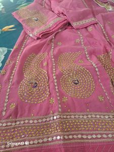 Pink Rajputi poshak peacock 🦚 gotta patti
