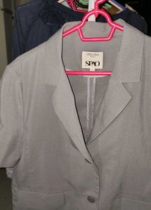 Gray Cropped Blazer