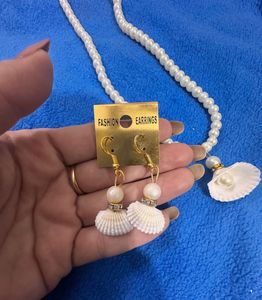Pearl Necklace and Earring Set