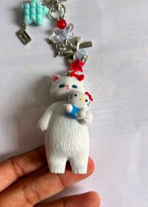 Mofusand × Hello Kitty Charm Keychain