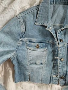 Light Wash Cropped Denim Jacket