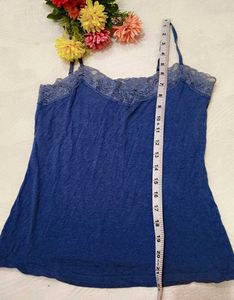 Blue Lace Trim Camisole