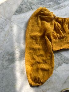 Mustard Sheer Crop Top