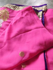 Vibrant Pink Banarasi Silk Saree