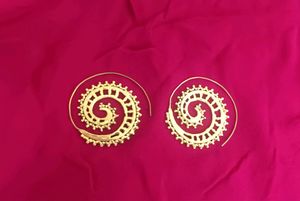 Circle Real Brass Earring. Bohemian Style
