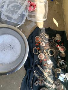 Ethnic Oxidized Silver Jewellery Set