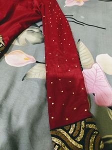 Soft Silk Bright Maroon Kurti For Festive N Occass