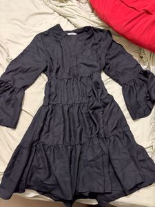 Chic Black Tiered Mini Dress