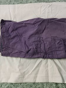 Purple Colour Denim Short