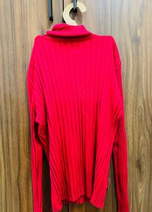Cozy Red High-Neck Sweater – Gently Used