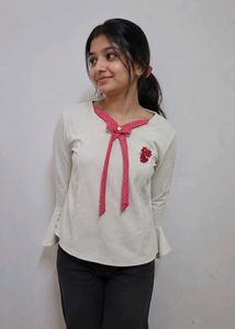 white Bell Sleeve Top