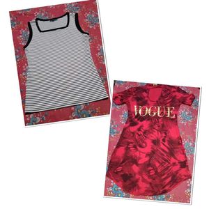 Vogue T-Shirt and Striped Top