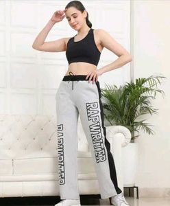 Gray Trackpant with Black Side Stripe