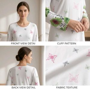 Comfortable Butterfly Print Nightgown/Maxi