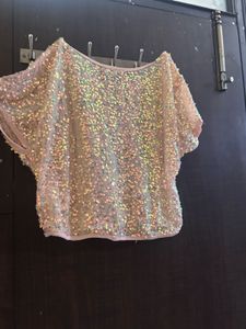 SHEIN PARTY Sequin Crop Top