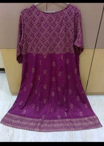 Elegant Purple &amp; Gold Print Kurta