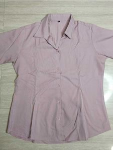 Pastel Pink Collared Button-Up Shirt