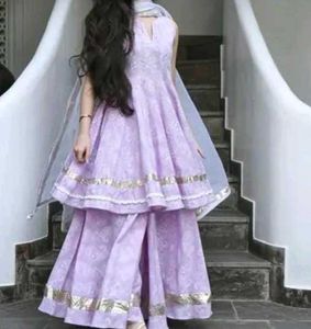 Elegant Lavender Anarkali Kurta Set