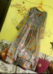 Flowy Butterfly Print Maxi Dress