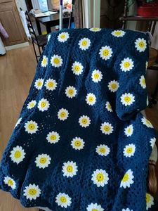 Handmade Crochet Daisy Blanket