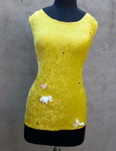 Vibrant Yellow Velvet Top