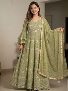 Elegant Olive Green Kurta with Dupatta