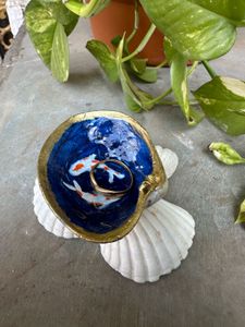 real seashell handpained tinkle tray