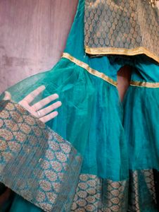 Teal Kurta garara Set