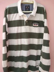 Striped Long-Sleeve Polo Shirt