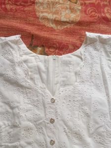 White Broderie Anglaise Midi Dress
