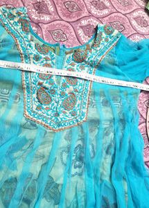 #@STYLISH DESIGNER DRESS  WITH FRILL PATTERN