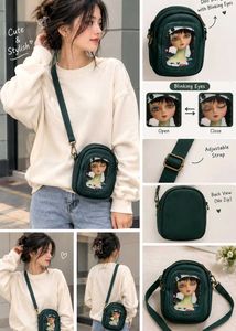 cute doll face crossbody bag