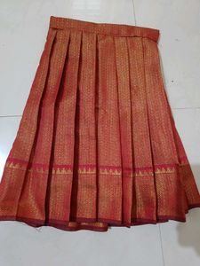 Red & Gold Brocade Ethnic Skirt