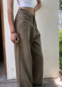 Brown Wide Leg Jeans