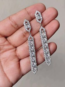 Elegant Drop Earrings with Crystals