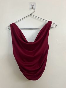 Burgundy Cowl Neck Tank Top