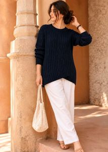 Lee Cooper Cozy Navy Knit Sweater