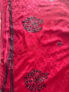 Vibrant Pink Embroidered Saree