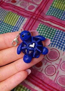 Unique clay Turtle Keychain💜