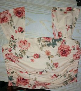 Floral Print Ruched Top