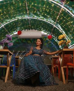 Elegant Striped Lehenga Choli Set