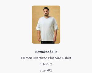 Bewakoof AIR MEN OVERSIZED Plus Size tshirt: 4XL