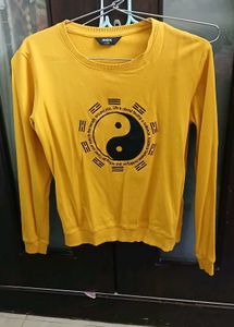 Mustard Yin Yang Graphic Tee - New
