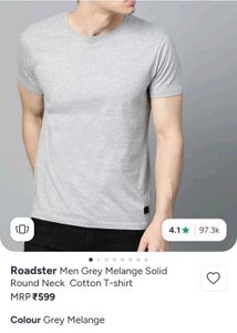 THE Roadster Classic Grey Crew Neck T-Shirt