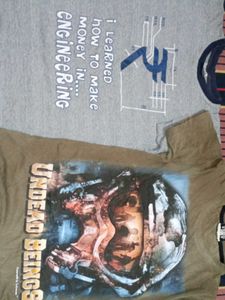 Grey Graphic Print T-Shirt combo