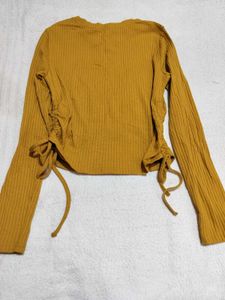 Ribbed Mustard Yellow Long Sleeve Top  💛