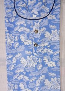 Blue Floral Print Kurta For Women