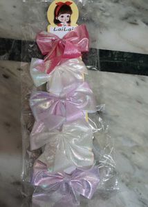5 sparkly Bow Hair Clips & 12 ear tops