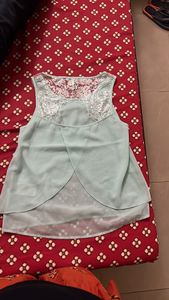 ONLY Seagreen Lace Top