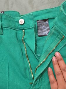 H&amp;M Green Wide Leg Jeans